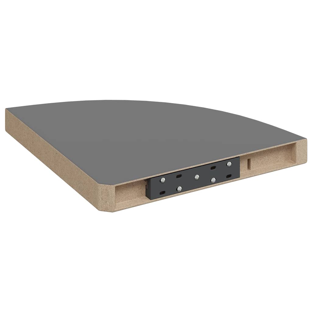 Floating Corner Shelf High Gloss Grey 35x35x3.8 cm MDF
