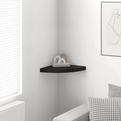 Floating Corner Shelf Black 35x35x3.8 cm MDF