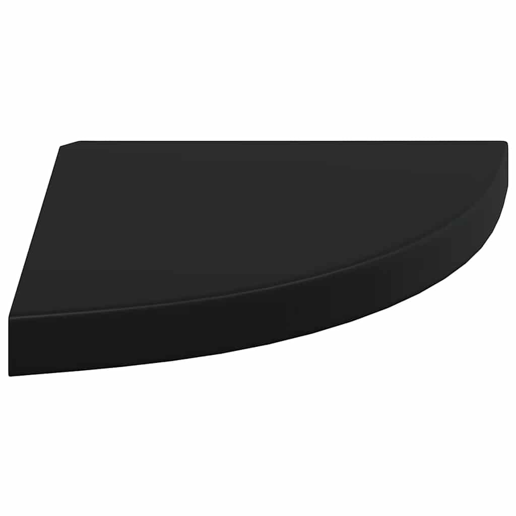 Floating Corner Shelf Black 35x35x3.8 cm MDF