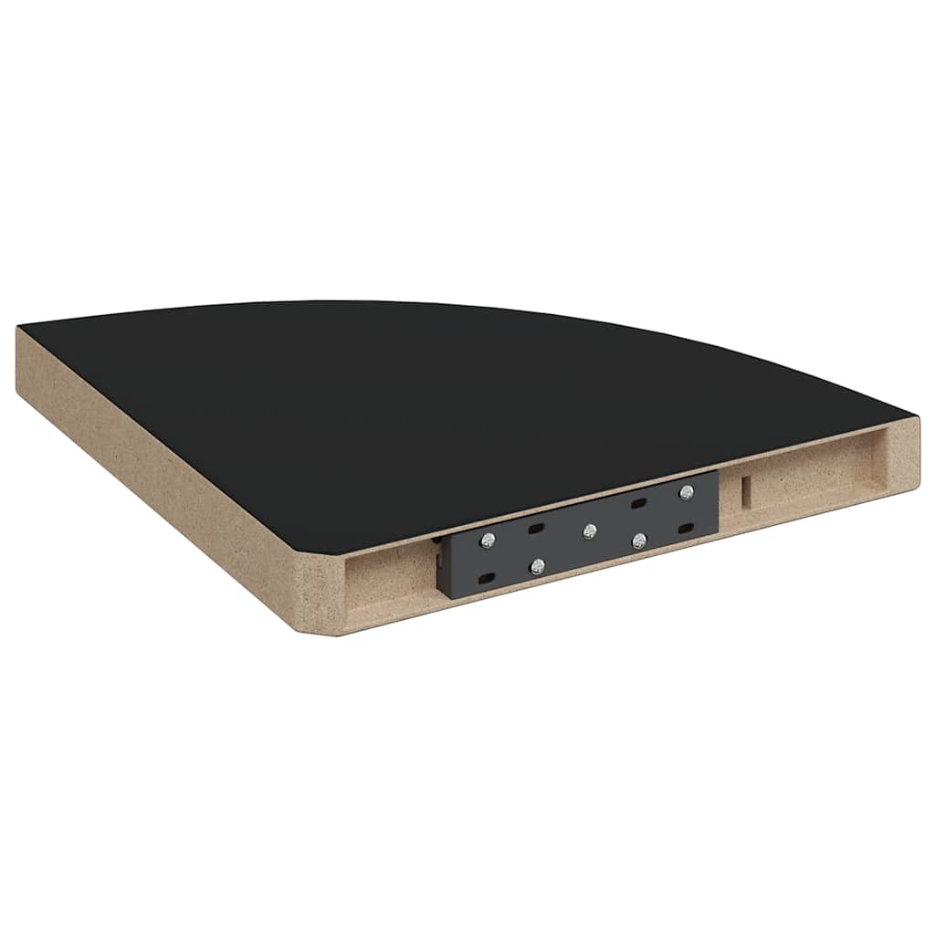 Floating Corner Shelves 2 pcs Black 35x35x3.8 cm MDF