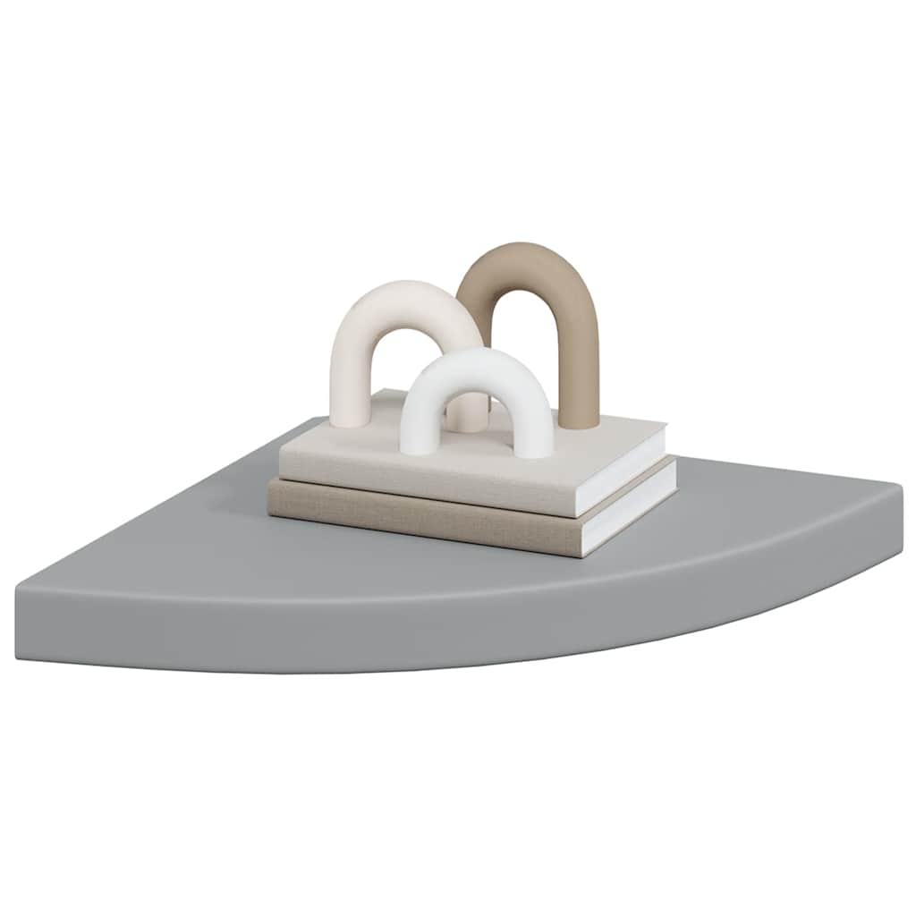 Floating Corner Shelf Grey 35x35x3.8 cm MDF