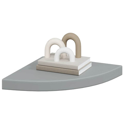 Floating Corner Shelves 2 pcs Grey 35x35x3.8 cm MDF