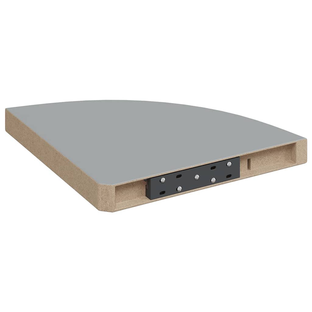 Floating Corner Shelves 2 pcs Grey 35x35x3.8 cm MDF