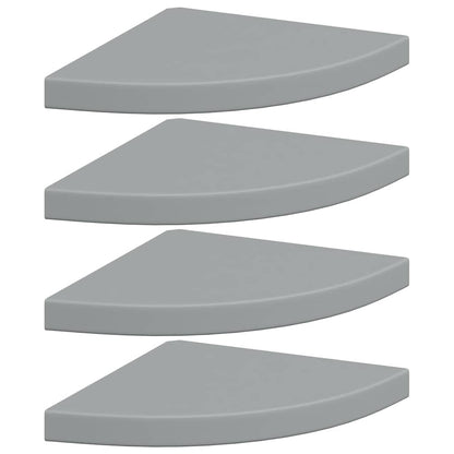 Floating Corner Shelves 4 pcs Grey 35x35x3.8 cm MDF