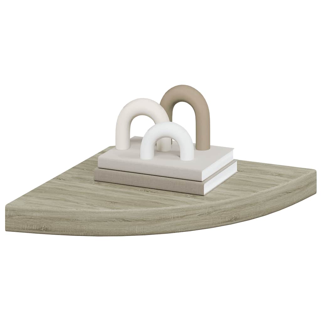 Floating Corner Shelf Oak 35x35x3.8 cm MDF