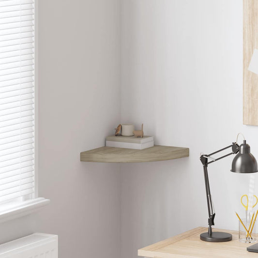 323925 vidaXL Floating Corner Shelf Oak 35x35x3,8 cm MDF