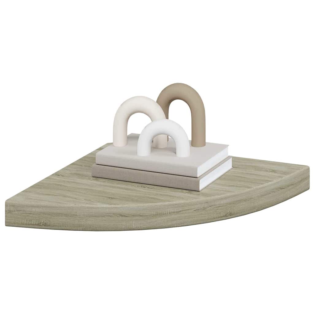 Floating Corner Shelves 2 pcs Oak 35x35x3.8 cm MDF