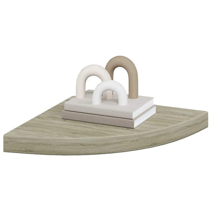 Floating Corner Shelves 2 pcs Oak 35x35x3.8 cm MDF
