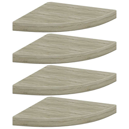 Floating Corner Shelves 4 pcs Oak 35x35x3.8 cm MDF