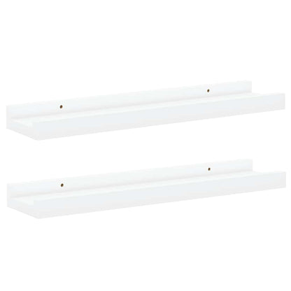 Picture Frame Ledge Shelves 2 pcs White 40x9x3 cm MDF