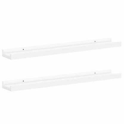 Picture Frame Ledge Shelves 2 pcs White 60x9x3 cm MDF