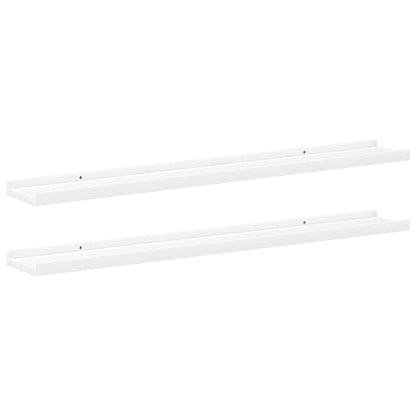 Picture Frame Ledge Shelves 2 pcs White 80x9x3 cm MDF
