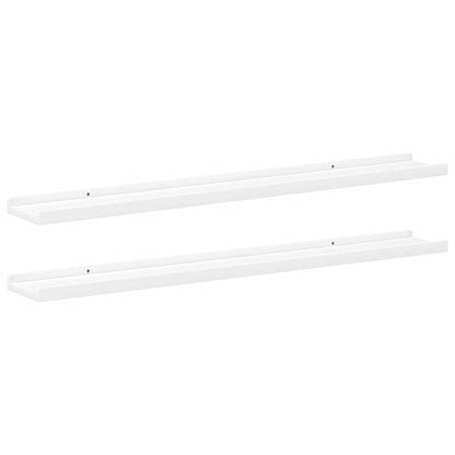Picture Frame Ledge Shelves 2 pcs White 80x9x3 cm MDF