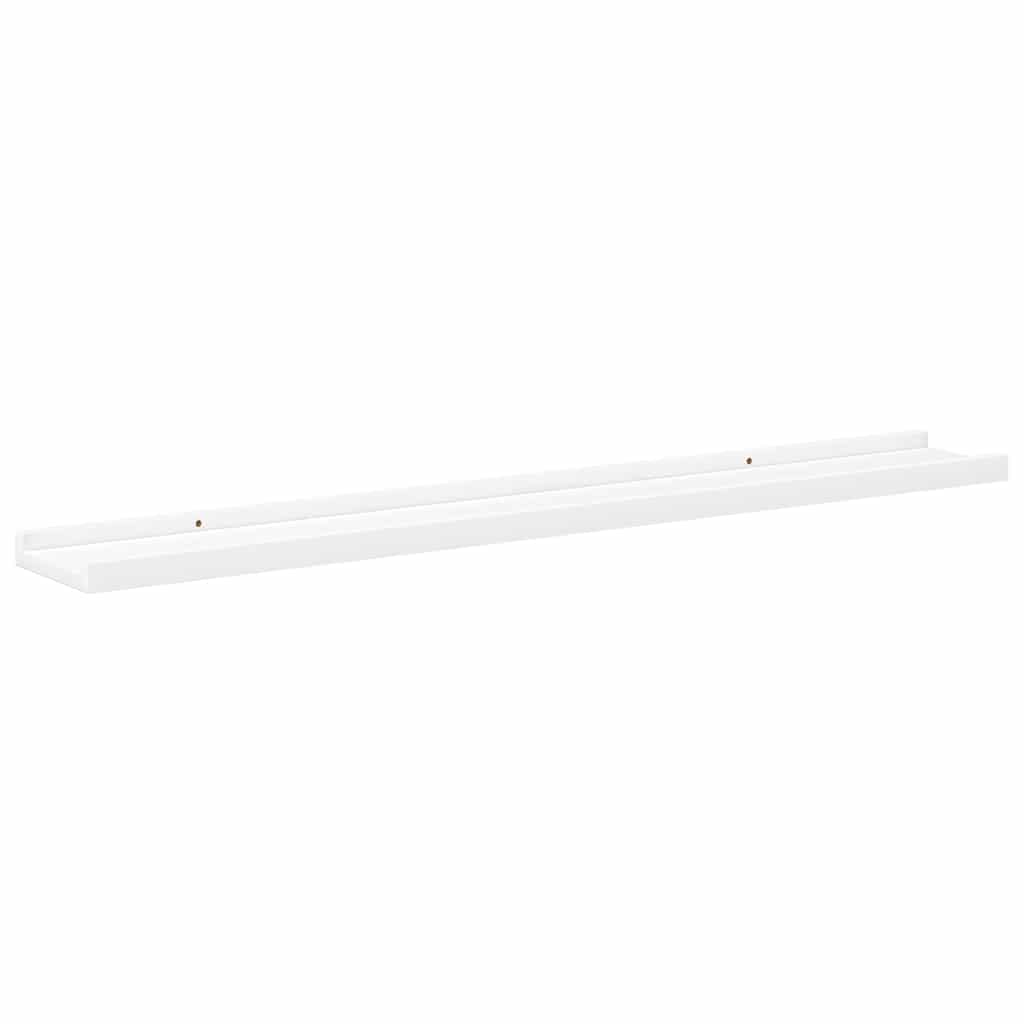 Picture Frame Ledge Shelves 2 pcs White 80x9x3 cm MDF