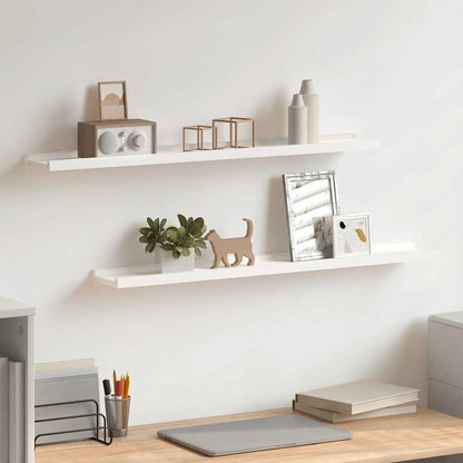 Picture Frame Ledge Shelves 2 pcs White 80x9x3 cm MDF