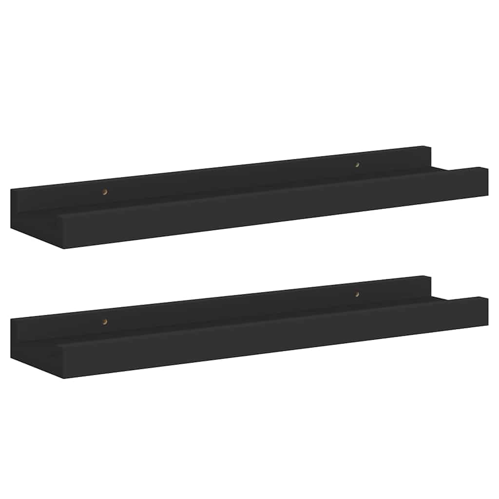Picture Frame Ledge Shelves 2 pcs Black 40x9x3 cm MDF