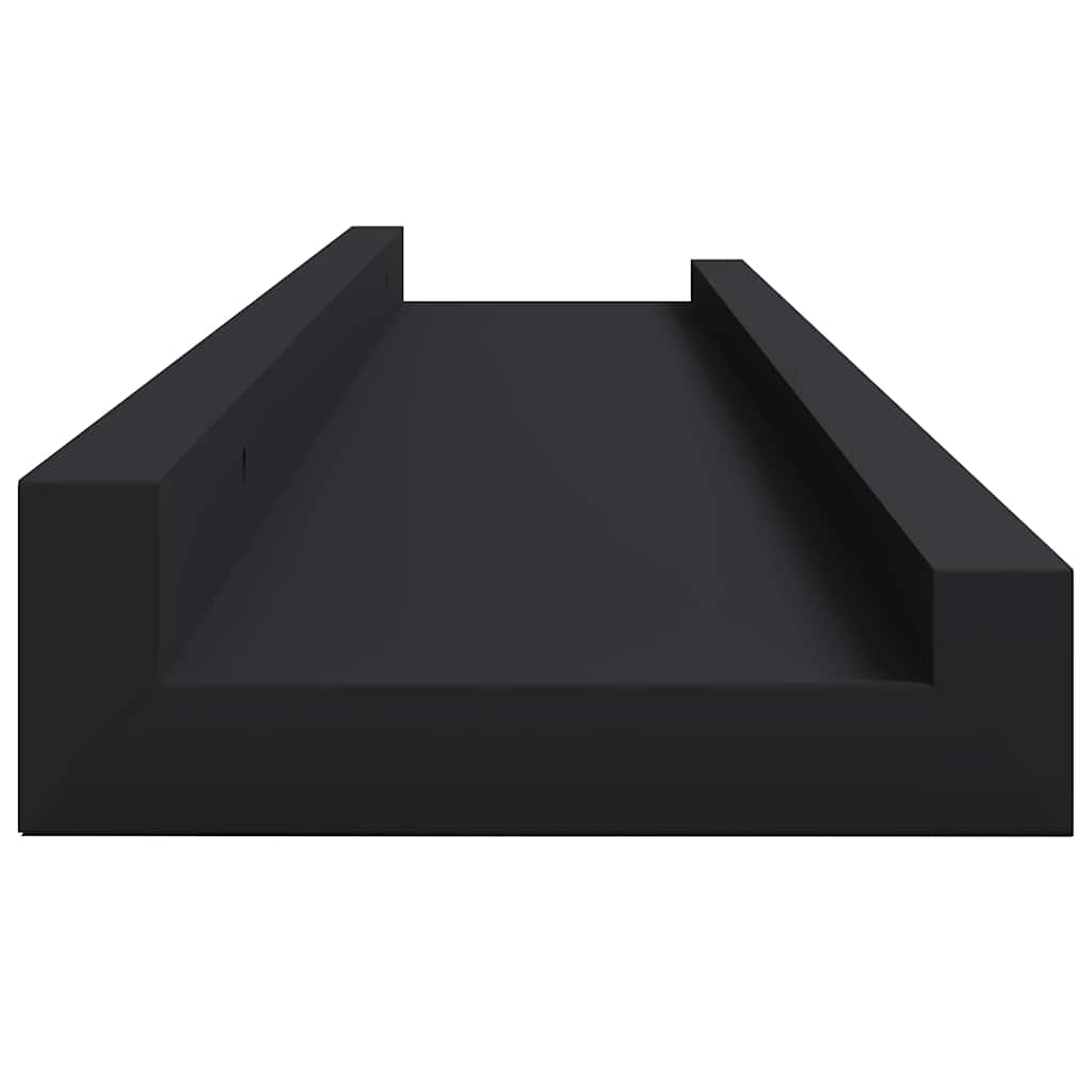 Picture Frame Ledge Shelves 2 pcs Black 60x9x3 cm MDF