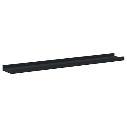 Picture Frame Ledge Shelves 2 pcs Black 80x9x3 cm MDF