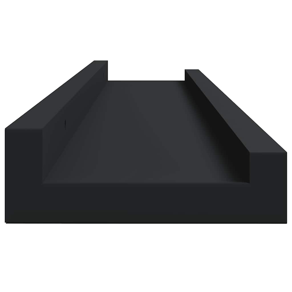 Picture Frame Ledge Shelves 2 pcs Black 80x9x3 cm MDF