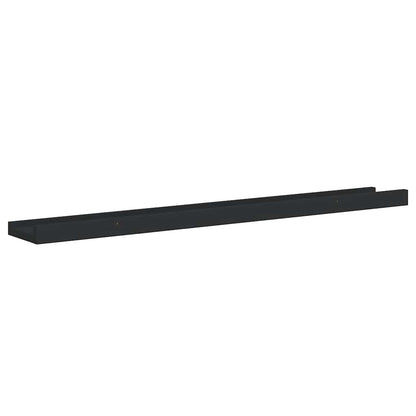 Picture Frame Ledge Shelves 2 pcs Black 80x9x3 cm MDF