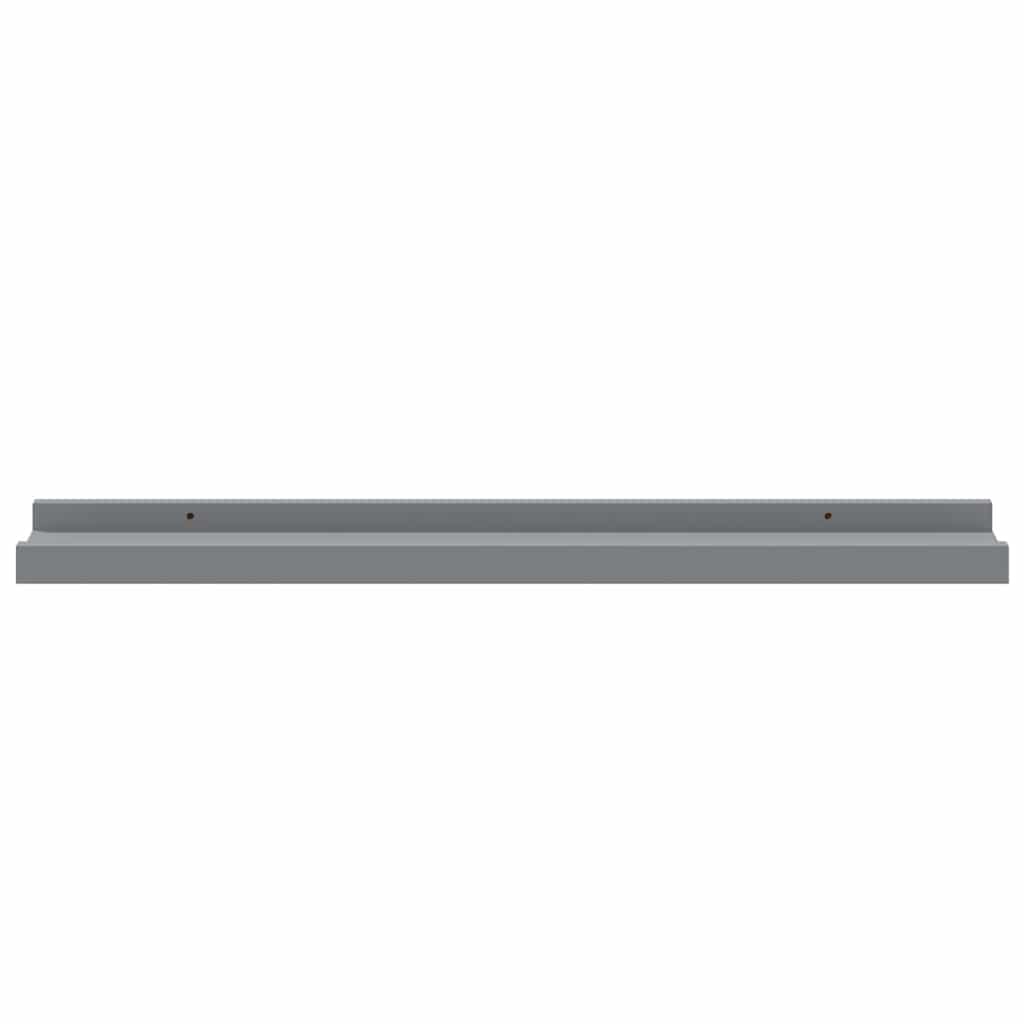 Picture Frame Ledge Shelves 2 pcs Grey 60x9x3 cm MDF