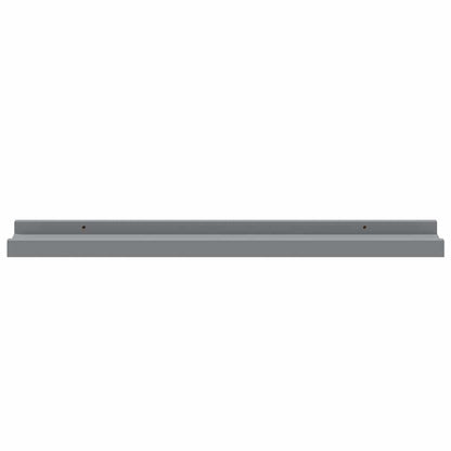 Picture Frame Ledge Shelves 2 pcs Grey 60x9x3 cm MDF