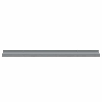 Picture Frame Ledge Shelves 2 pcs Grey 80x9x3 cm MDF