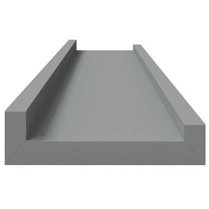 Picture Frame Ledge Shelves 2 pcs Grey 80x9x3 cm MDF