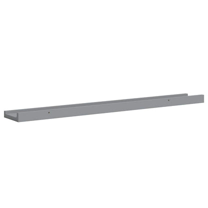 Picture Frame Ledge Shelves 2 pcs Grey 80x9x3 cm MDF