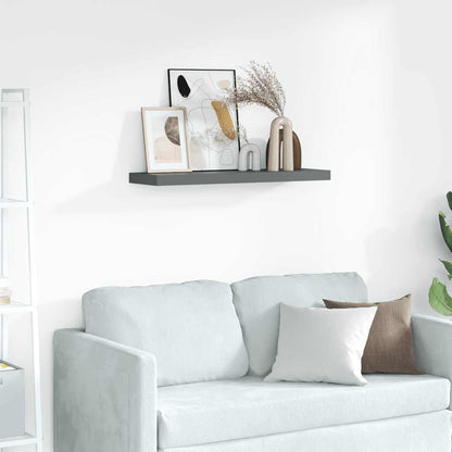 Picture Frame Ledge Shelves 2 pcs Grey 80x9x3 cm MDF