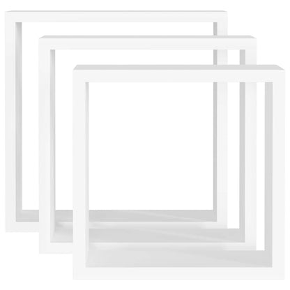 Wall Cube Shelves 3 pcs White MDF