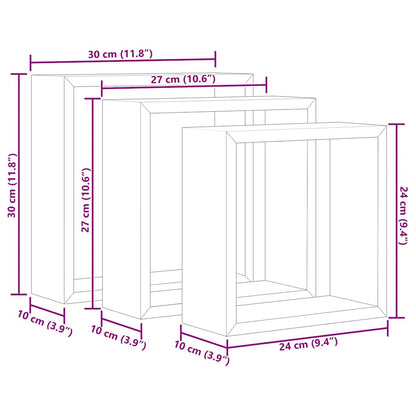 Wall Cube Shelves 3 pcs White MDF