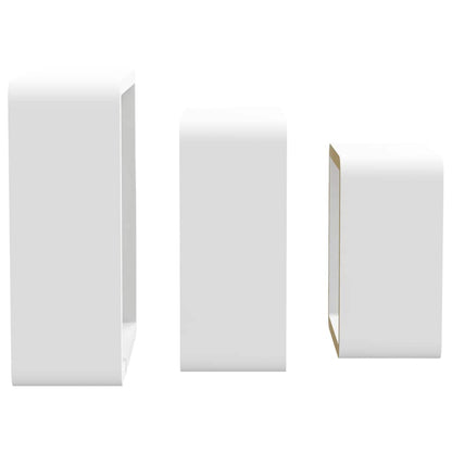 Wall Cube Shelves 3 pcs White MDF