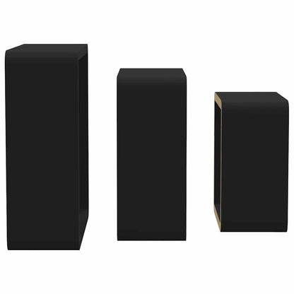 Wall Cube Shelves 3 pcs Black MDF