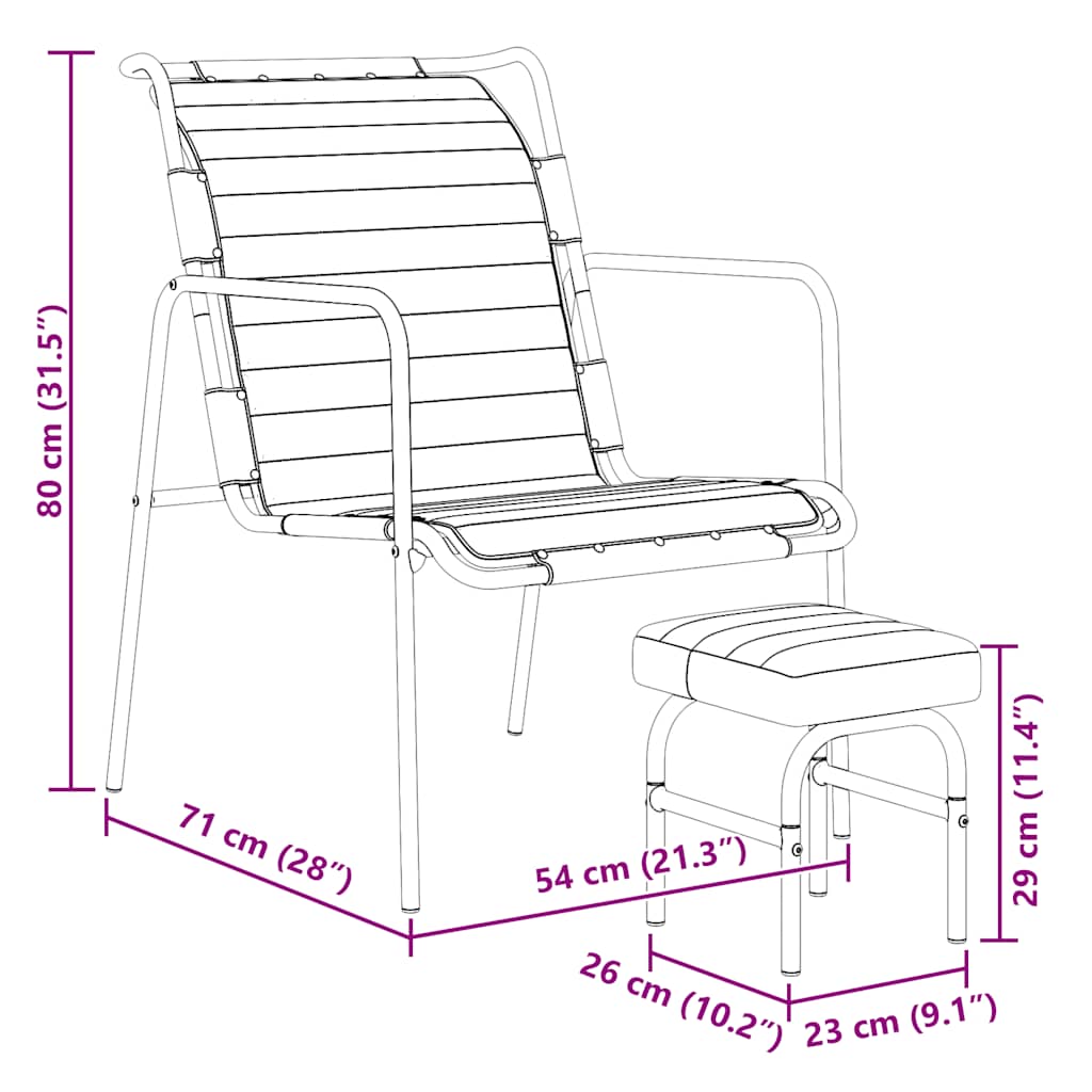 Relaxing Armchair with a Footrest Brown Real Leather