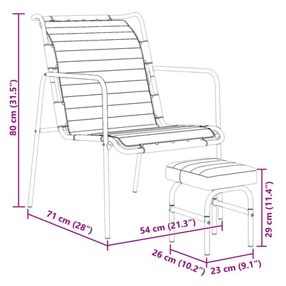 323729 vidaXL Relaxing Armchair with a Footrest Black Real Leather