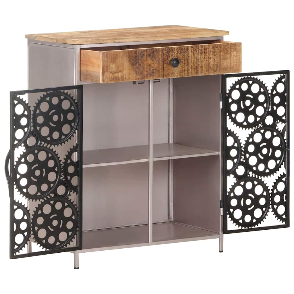 323736 vidaXL Sideboard 60x35x75 cm Rough Mango Wood & Iron