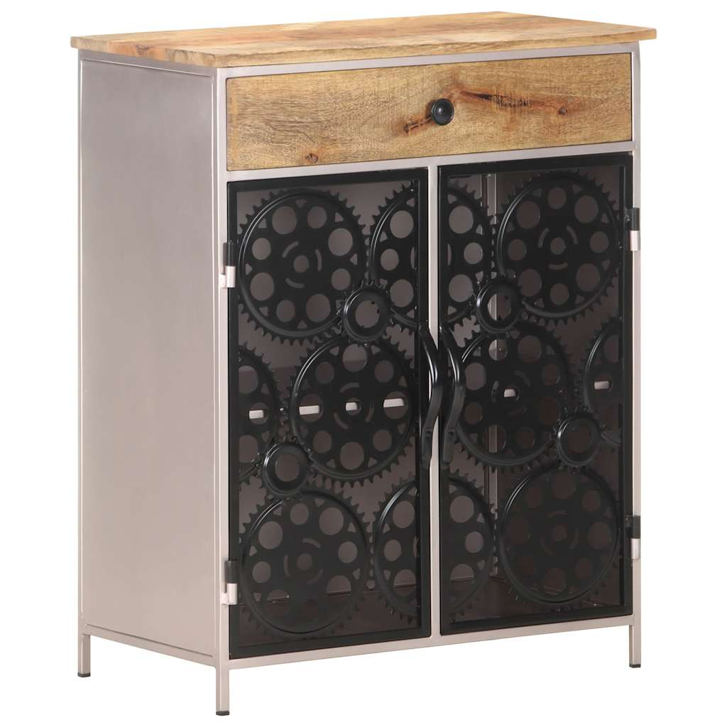 323736 vidaXL Sideboard 60x35x75 cm Rough Mango Wood & Iron