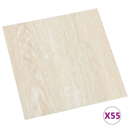 Flooring Planks 5.11 m² 55 pcs PVC White and Beige