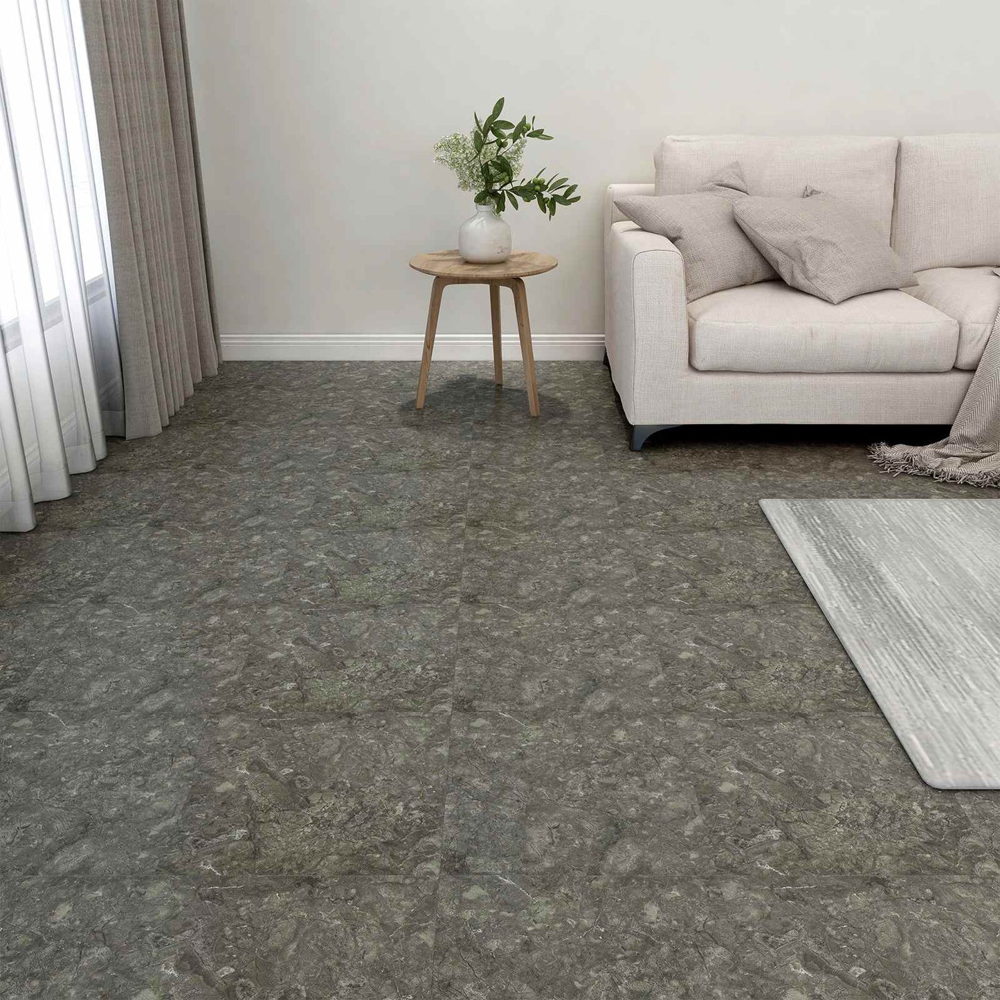 Flooring Planks 5.11 m² 55 pcs PVC Gray and White
