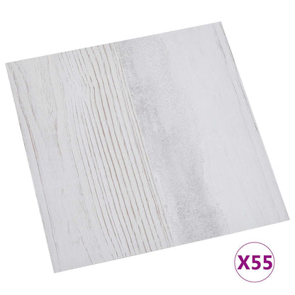 Flooring Planks 5.11 m² 55 pcs PVC White and Light Grey
