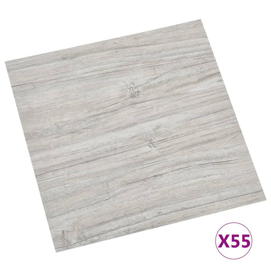 Self-adhesive Flooring Planks 55 pcs PVC 5.11 m² Light Grey