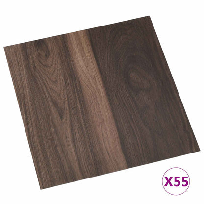 Flooring Planks 55 pcs Dark Brown 5.11 m² PVC