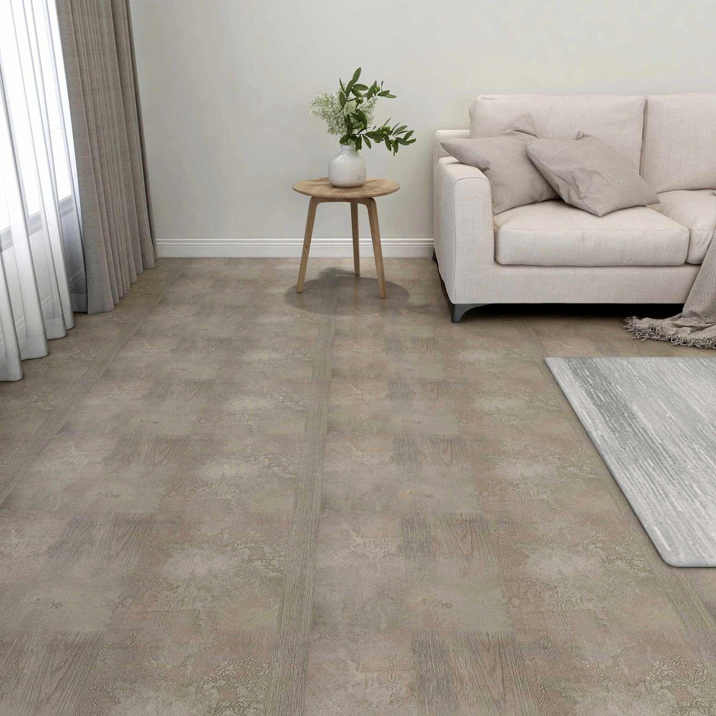 Flooring Planks 5.11 m² 55 pcs PVC Dark Brown and Gray
