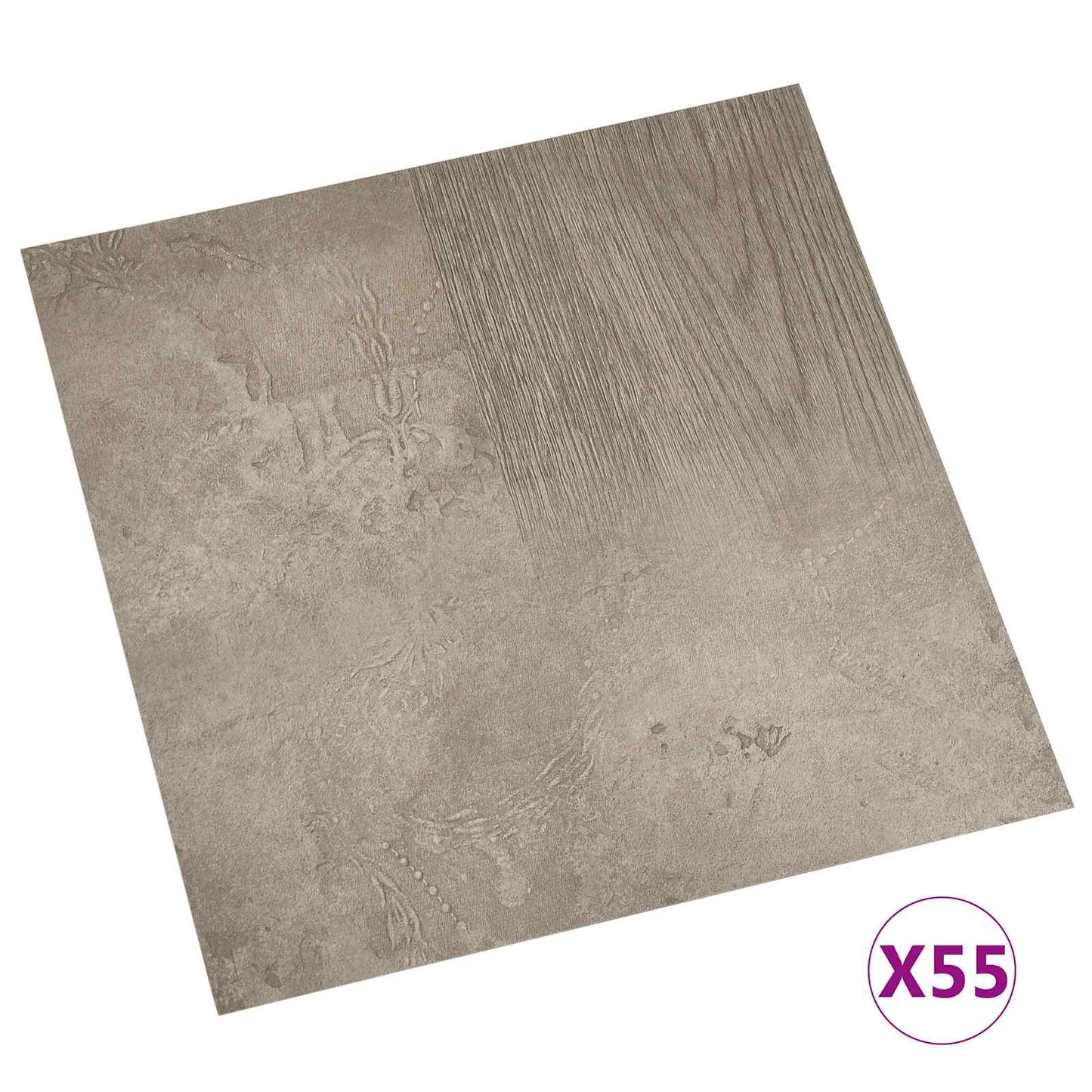 Flooring Planks 5.11 m² 55 pcs PVC Dark Brown and Gray