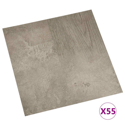 Flooring Planks 5.11 m² 55 pcs PVC Dark Brown and Gray