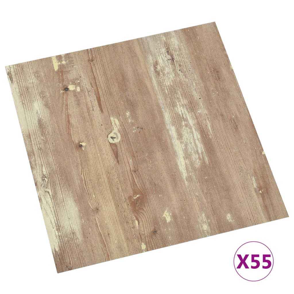 Self-adhesive Flooring Planks 55 pcs PVC 5.11 m² Brown