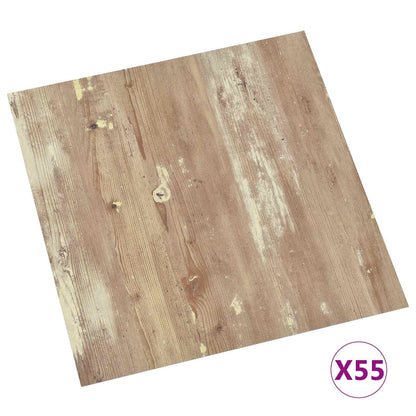 Flooring Planks 5.11 m² 55 pcs PVC Cream and Light Brown