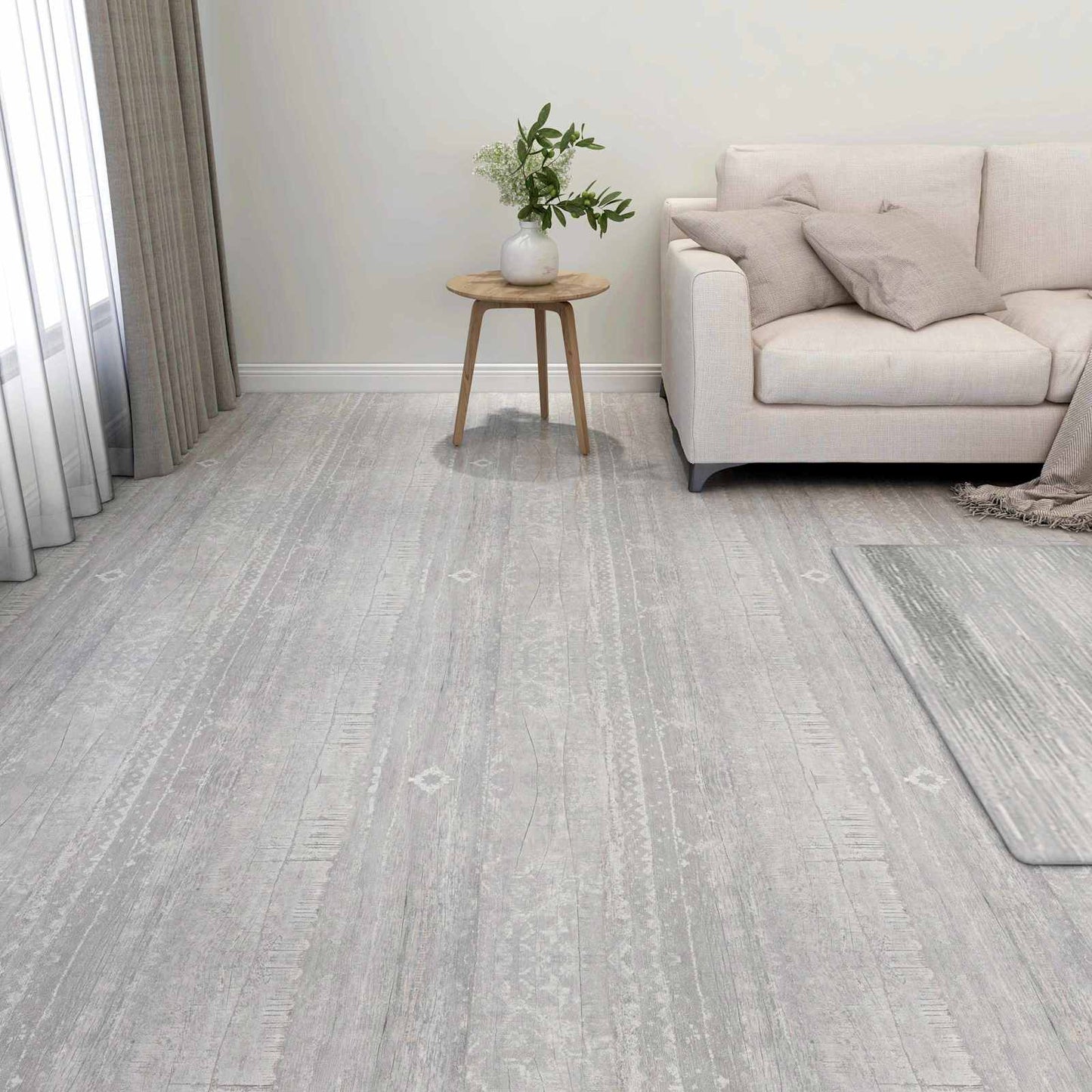 Flooring Planks 5.11 m² 55 pcs PVC Light Grey and White