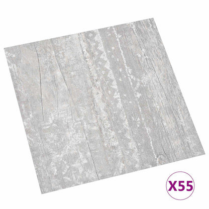 Flooring Planks 5.11 m² 55 pcs PVC Light Grey and White